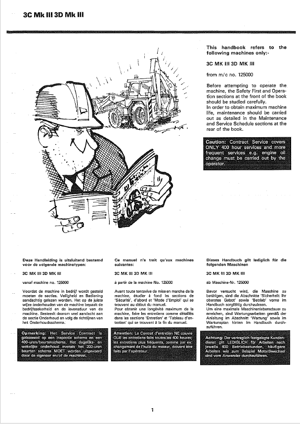 Official JCB 3C/3D MK III Machine No. 125000+ Operator Guide PDF
