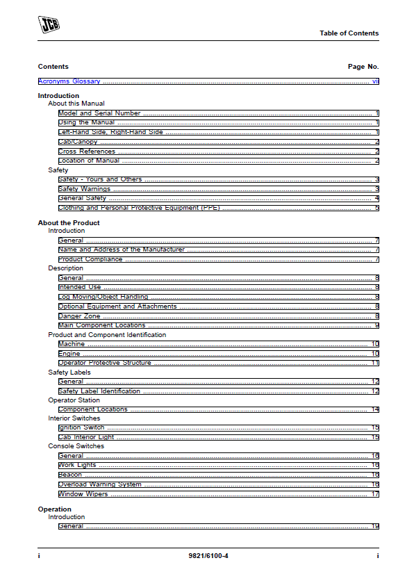 Official JCB 8014-8020 CTS Compact Excavator PDF Operator Manual