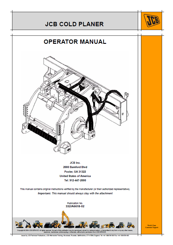Official JCB Cold Planer Operator Manual PDF Download