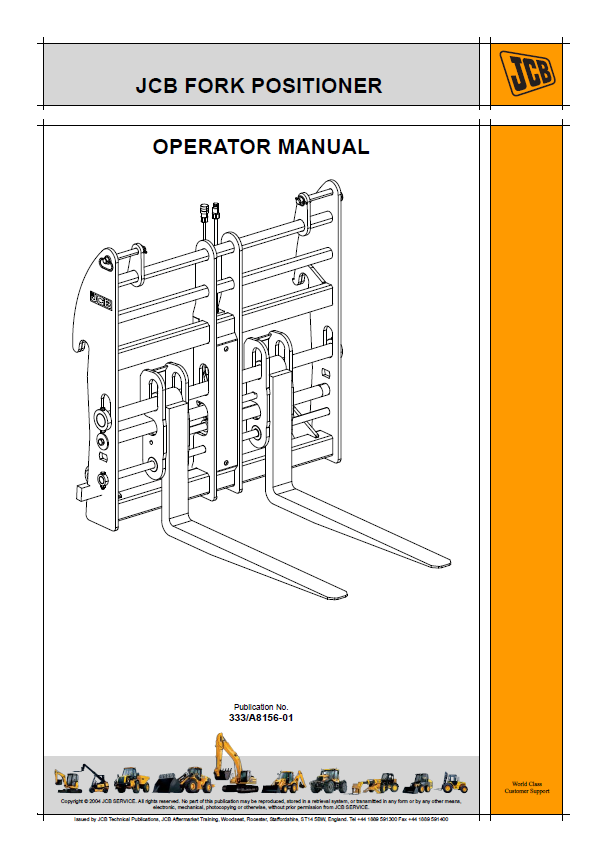 Official JCB Fork Positioner Operator Manual PDF