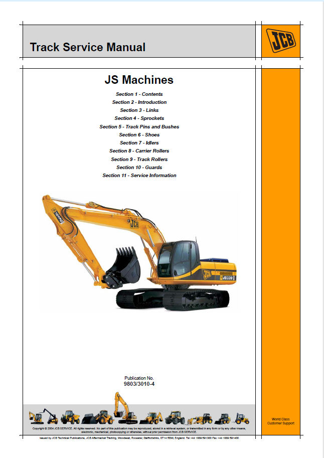 Official JCB JS Machine Service Manual PDF Download