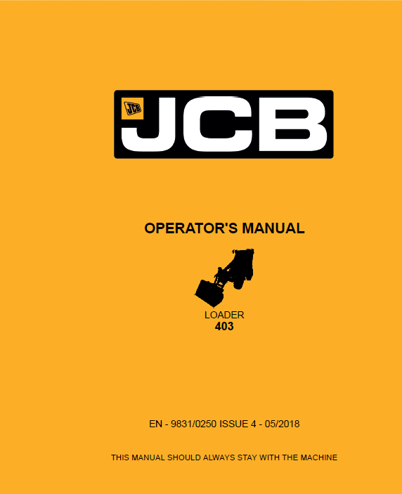 Official JCB Loader 403 Operator Manual PDF Download