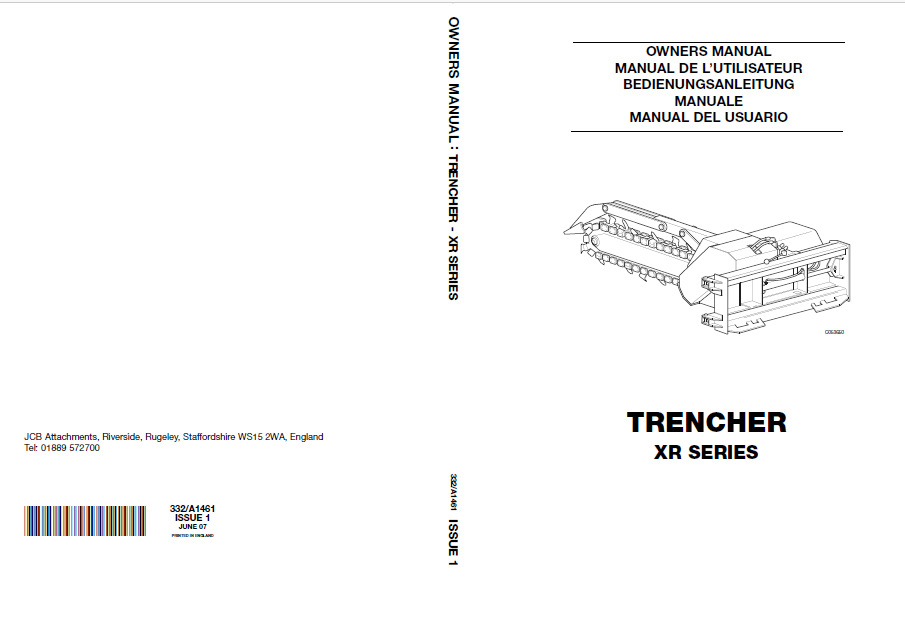 Official JCB XR Series Trencher Operator Manual PDF Download