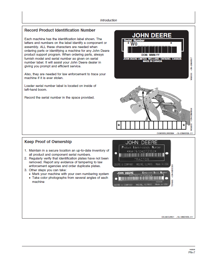 Official John Deere 300/300X/300CX Loader Manual OMW54961 OMW52222