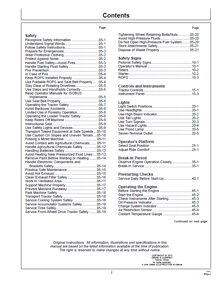 Official John Deere 5038D/5045D Utility Tractor Operator Guide (OMSJ15164)