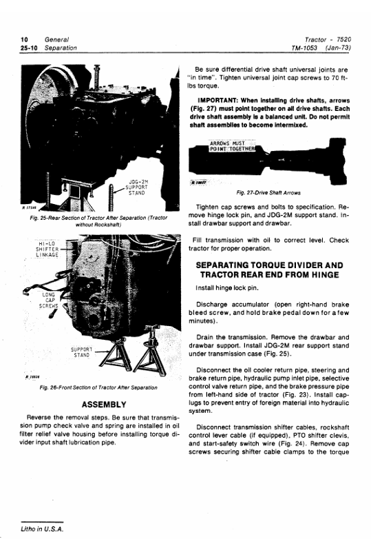Official John Deere 7520 Tractor Manual TM1053 for Repair and Troubleshooting