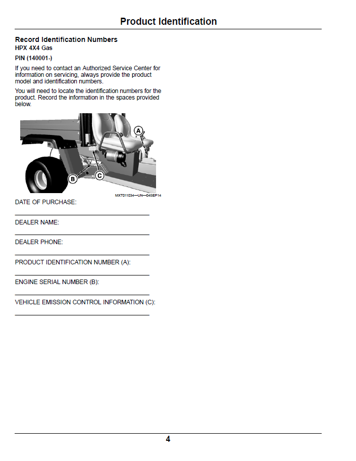 Official John Deere HPX 4x4 Gas Gator Operator Guide (OMM175870)