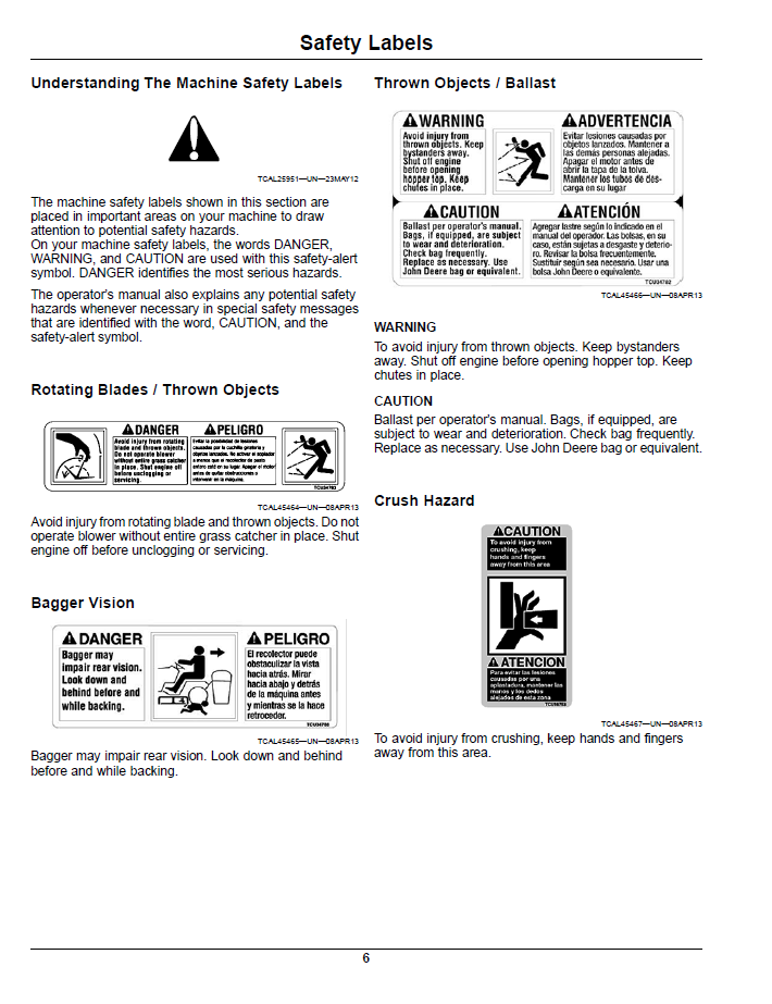 Official John Deere OMTCU33004 2 and 3-Bag Bagger User Manual