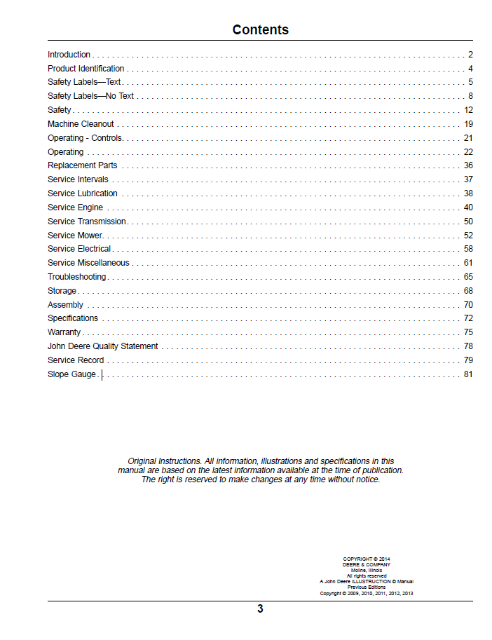 Official John Deere X500 Select Series Operator Guide (OMM174454)