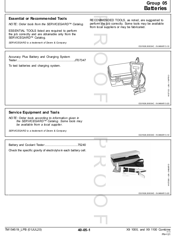 Official John Deere X9 1000 & X9 1100 Combine Service Manual (TM154519)