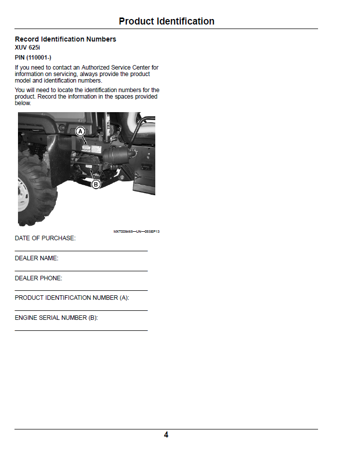 Official John Deere XUV 625i Gator Operator Guide (OMM175903)