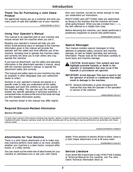 Official John Deere ZTrak Z900 Series Gas Mower Operator Manual