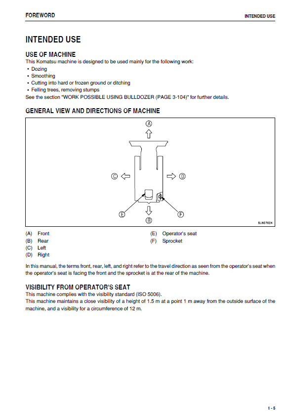 Official Komatsu D31/D37-22 Bulldozer Operation & Maintenance Manual
