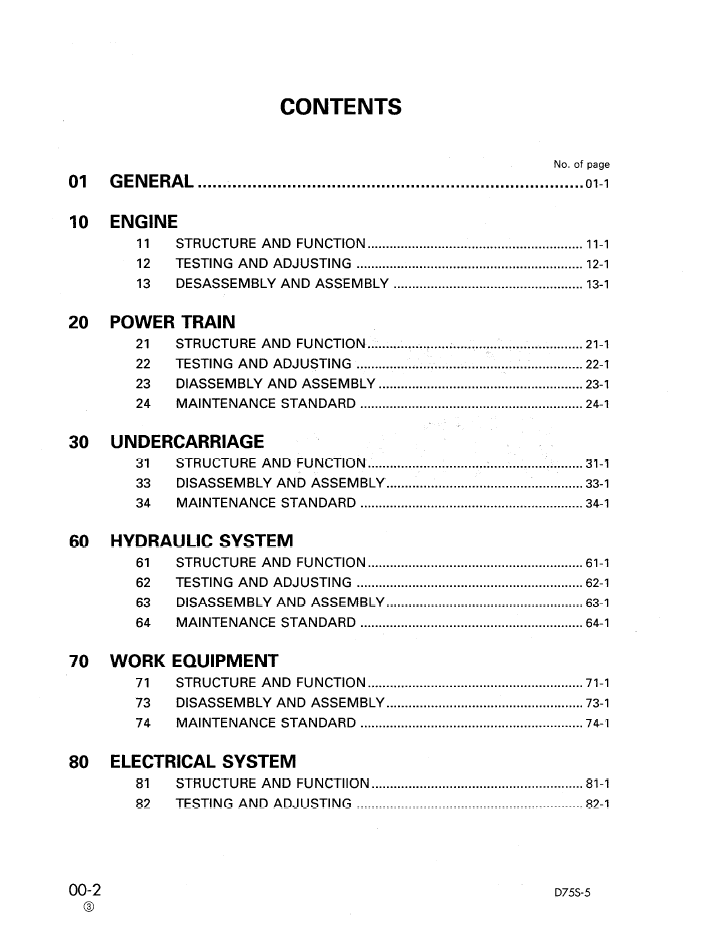 Official Komatsu D75S-5 Crawler Loader Workshop Repair Manual | SEBD01450503