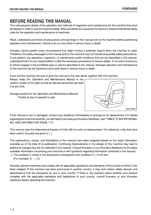 Official Komatsu GD655-3E0 Grader Service & Operator Guide