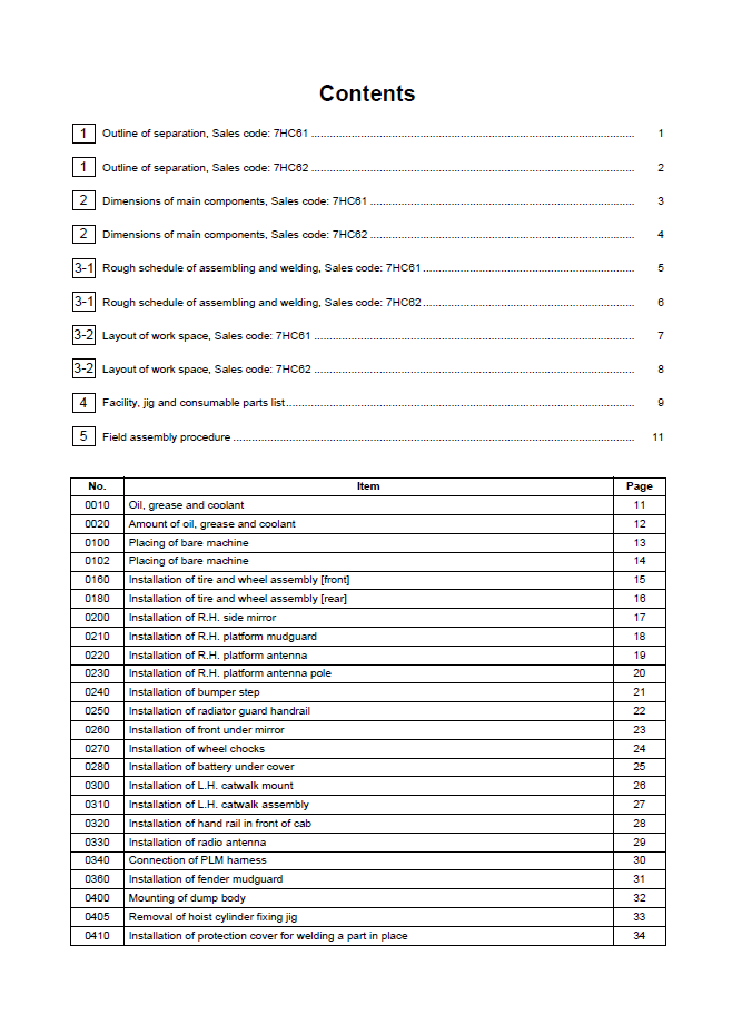 Official Komatsu HD465-8 HD605-8 Haul Truck Setup and Assembly Manual - GEN00153-00