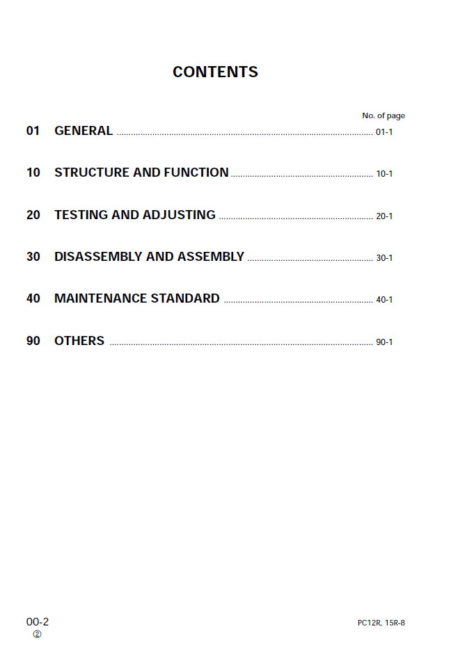 Official Komatsu PC12R-8 & PC15R-8 Mini Excavator Workshop Repair Manual | SEBD013103