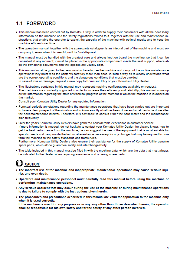 Official Komatsu PC12R-8 and PC15R-8 HS Excavator Manual Download