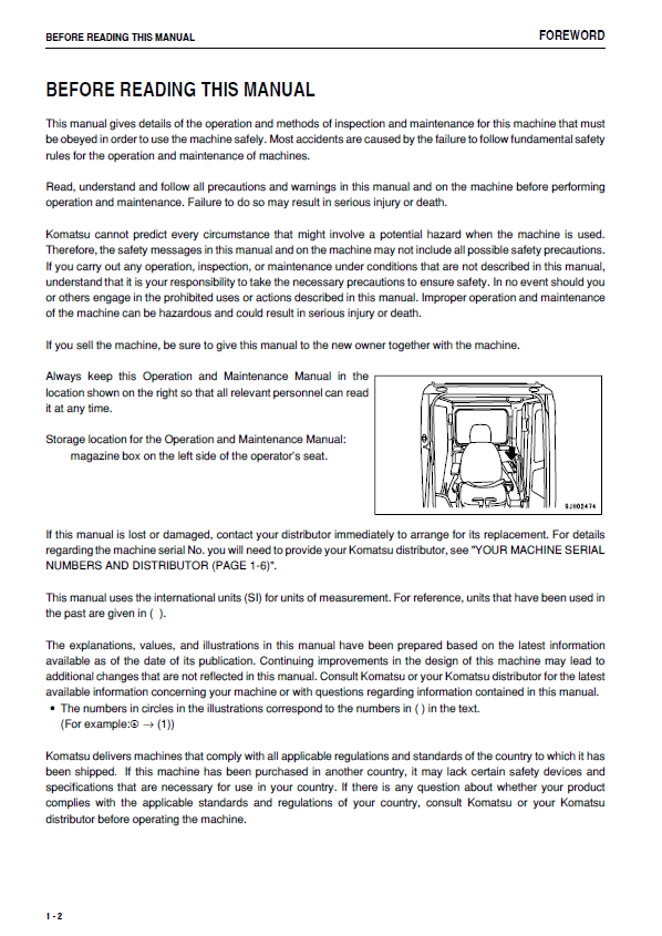 Official Komatsu PC130-8 Excavator TEN00510-00 Operation Manual PDF