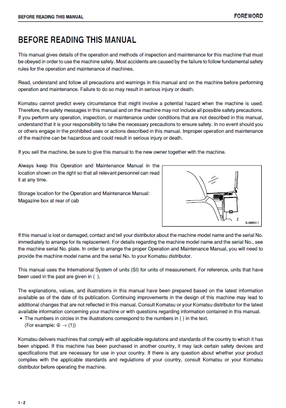 Official Komatsu PC138US-8 & PC138USLC-8 Excavator Operator Manual PDF