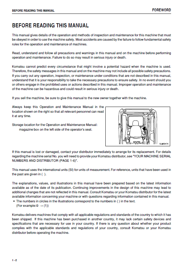 Official Komatsu PC200-8 and PC220-8 Excavator Operation & Maintenance Manual