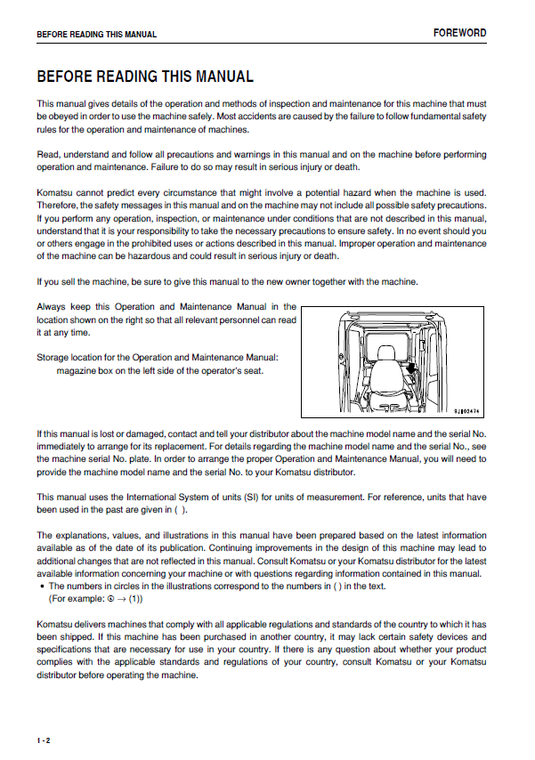 Official Komatsu PC200LC-8 & PC220LC-8 Operator and Maintenance Manual