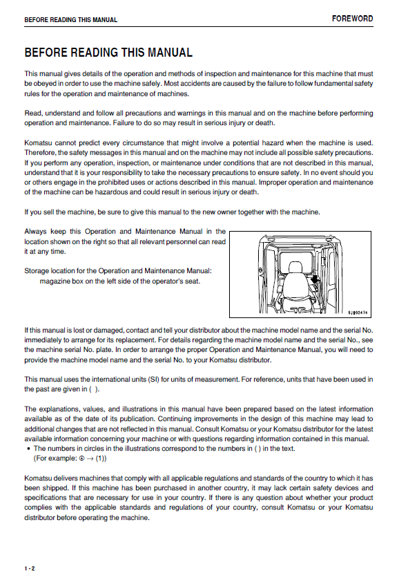 Official Komatsu PC200/PC200LC/PC220/PC220LC-8M0 Excavator Operator's Manual
