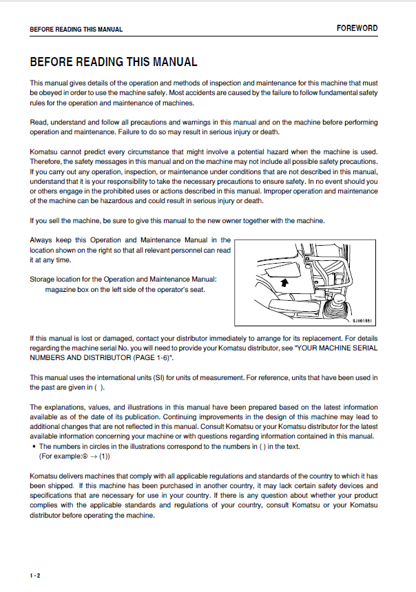 Official Komatsu PC228US-3E0 Hydraulic Excavator Maintenance & Operator Guide PDF