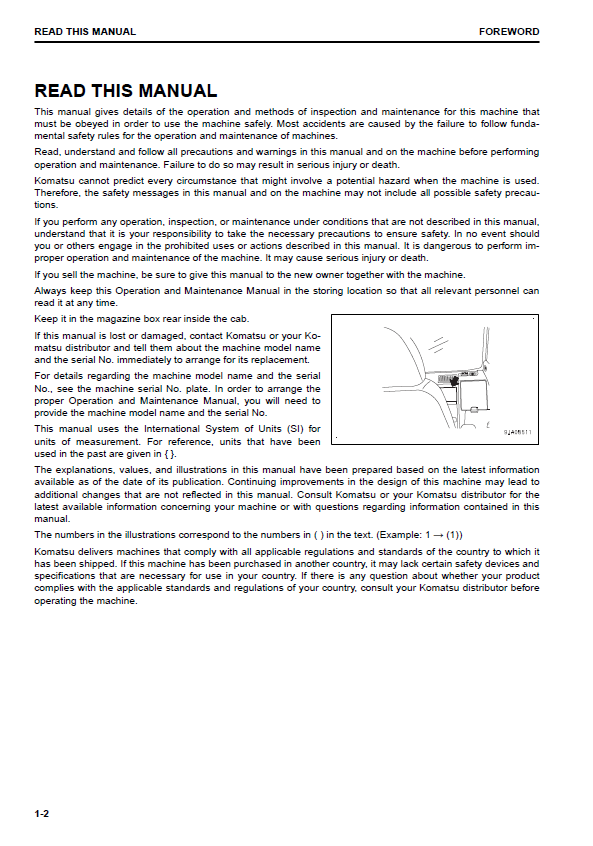 Official Komatsu PC238USLC-11 Excavator Manual | TEN00791-01 PDF Download