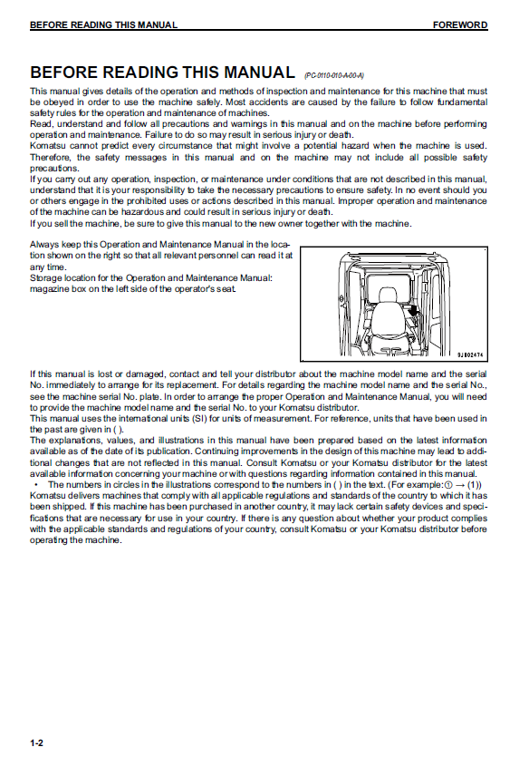Official Komatsu PC240LC-10 Hydraulic Excavator Manual | TEN00509-03 PDF