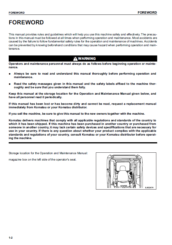Official Komatsu PC300LC-7 and PC350LC-7 Maintenance & Operator Guide