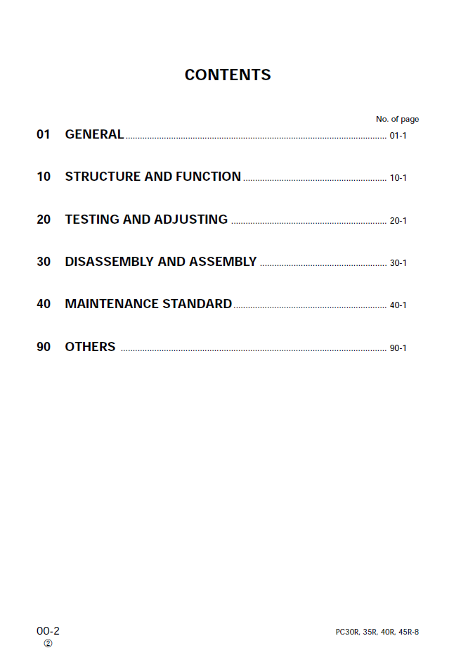 Official Komatsu PC30R-8 through PC45R-8 Excavator Workshop Repair Manual | SEBD012604