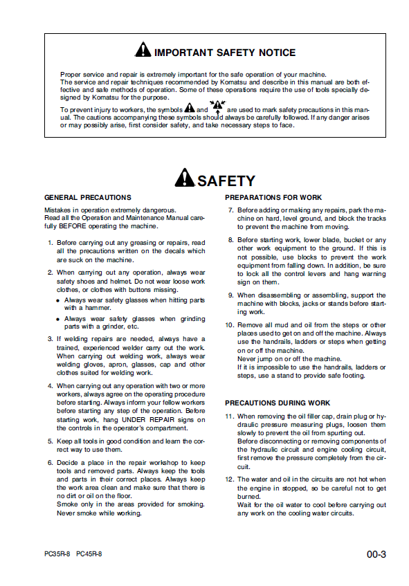 Official Komatsu PC35R-8, PC45R-8 Workshop & Service Manual [PDF Download]