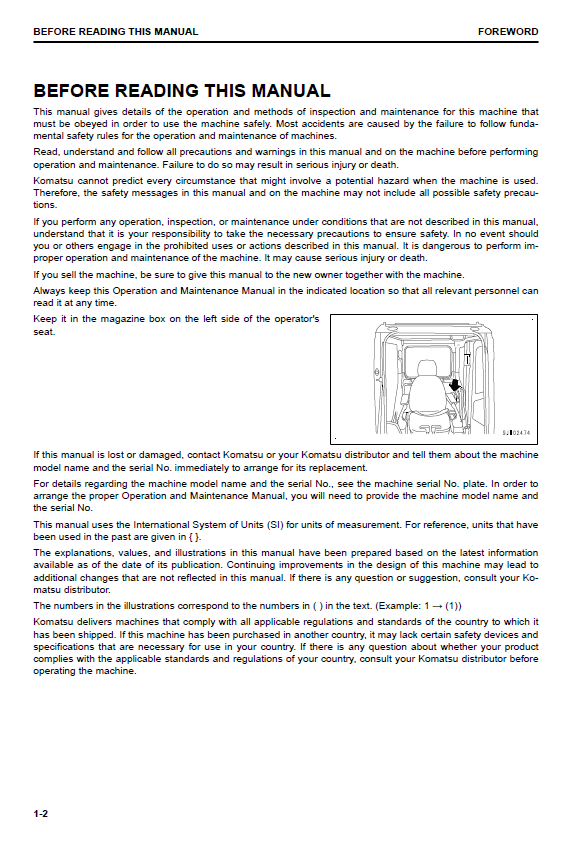 Official Komatsu PC360LC-11 Excavator Manual TEN00778-00 PDF