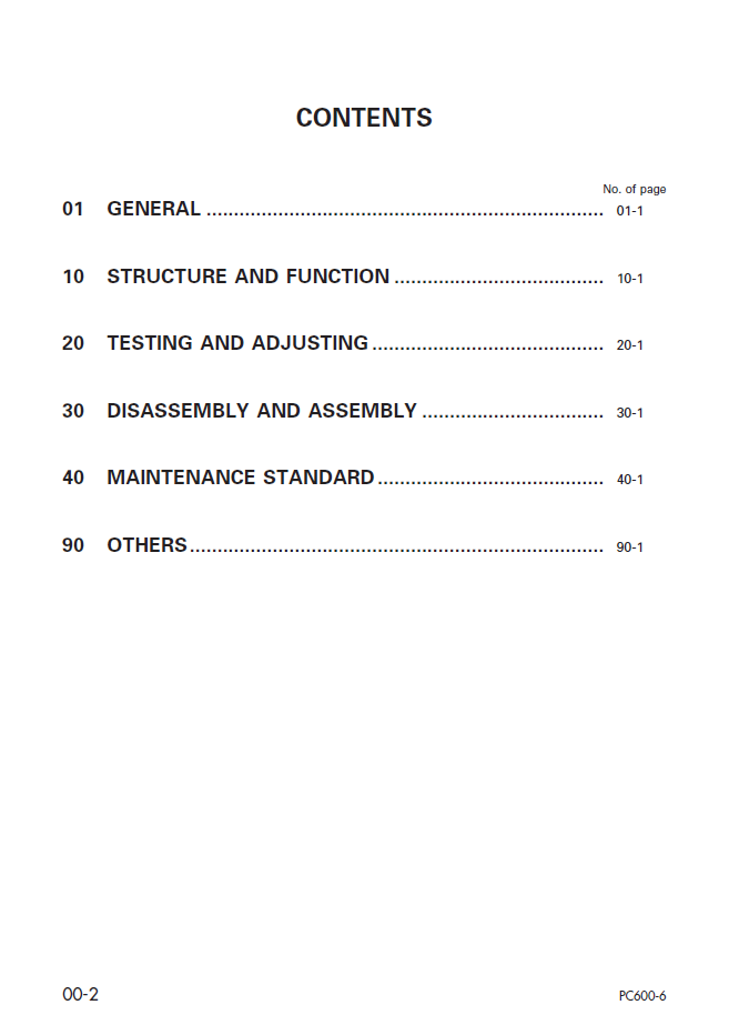 Official Komatsu PC600LC-6 Excavator Workshop Service Manual Supplement | SEBD027100K