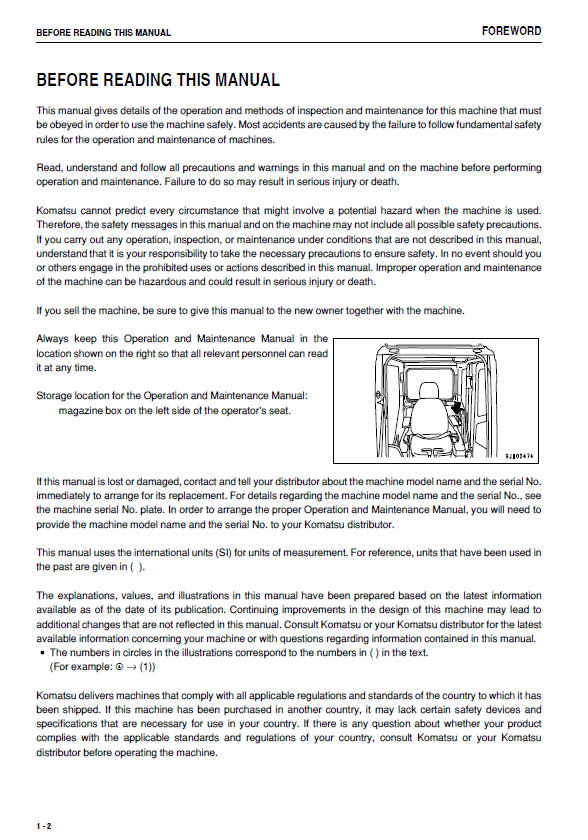 Official Komatsu PC600LC-8E0 and PC650LC-8E0 Maintenance & Operator Guide