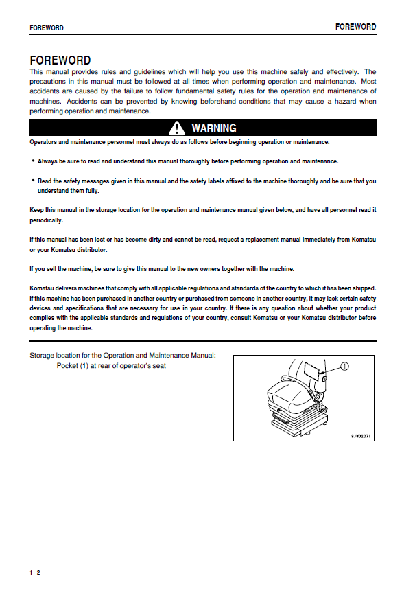Official Komatsu WA1200-3 Loader Service and Operator Guide PDF