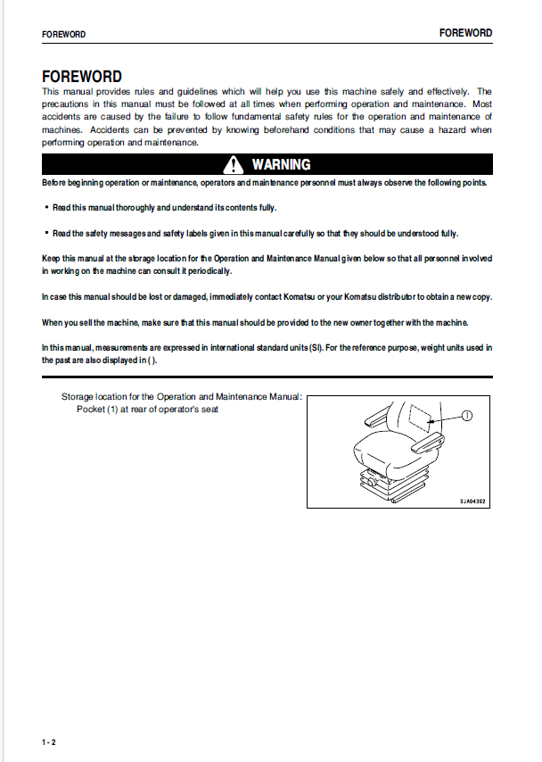 Official Komatsu WA200-5 Loader Operator and Service Guide PDF