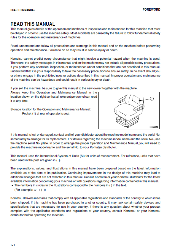 Official Komatsu WA200PZ-6 Wheel Loader Operator and Service Guide