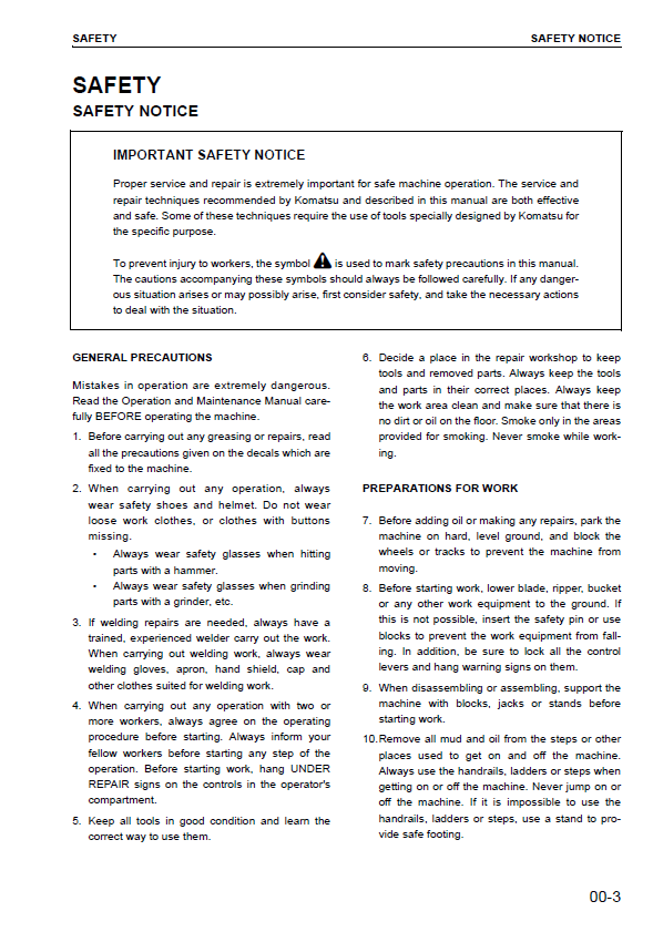 Official Komatsu WA250-5H & WA250PT-5H Workshop Service Manual PDF 