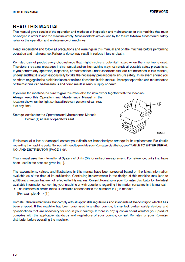 Official Komatsu WA320-6 Loader Maintenance & Operator Guide PDF