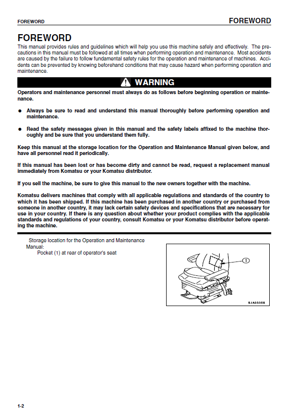 Official Komatsu WA380-5-H Wheel Loader Operator’s Guide PDF