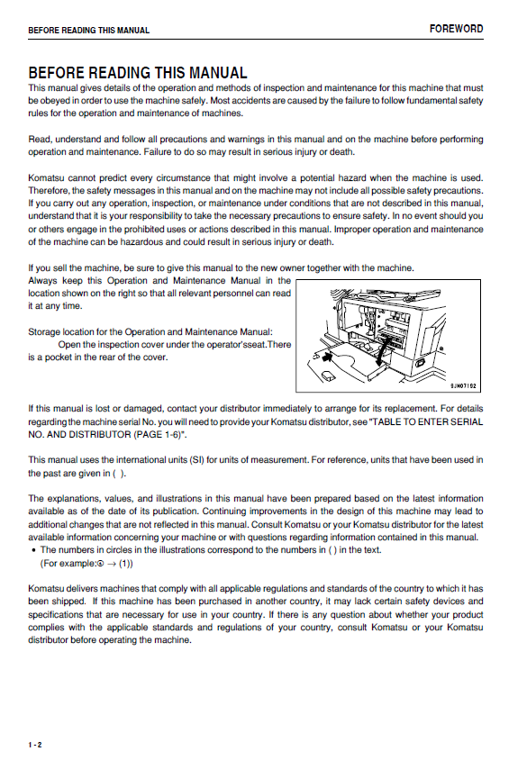 Official Komatsu WA50-6 Wheel Loader Service & Maintenance Guide