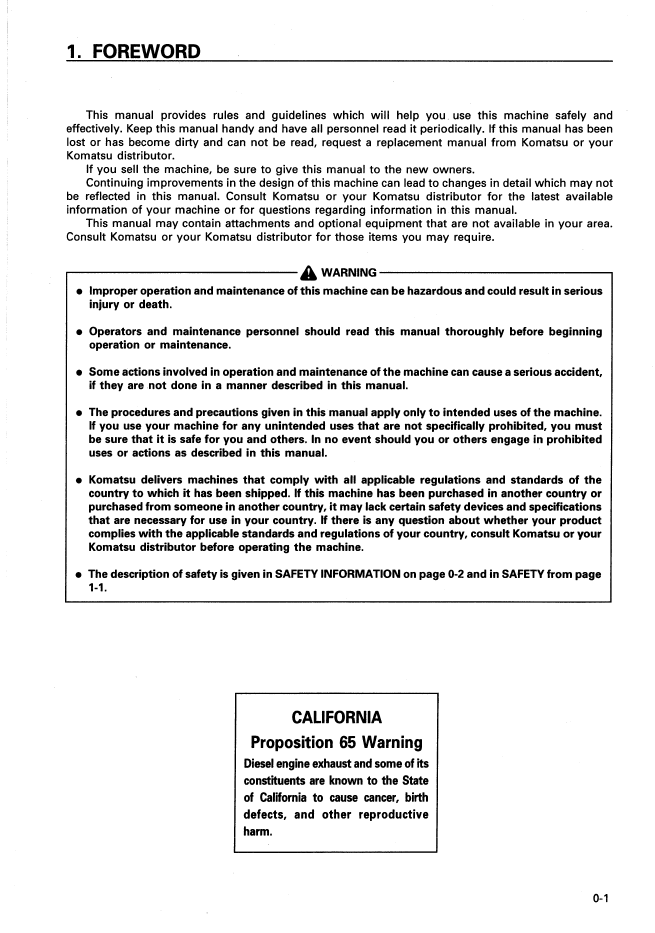 Official Komatsu WA600-3 Wheel Loader Manual SEAM018400
