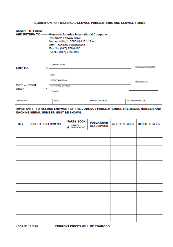 Official Komatsu WA95-3 Wheel Loader Operator & Service Manual (PDF)