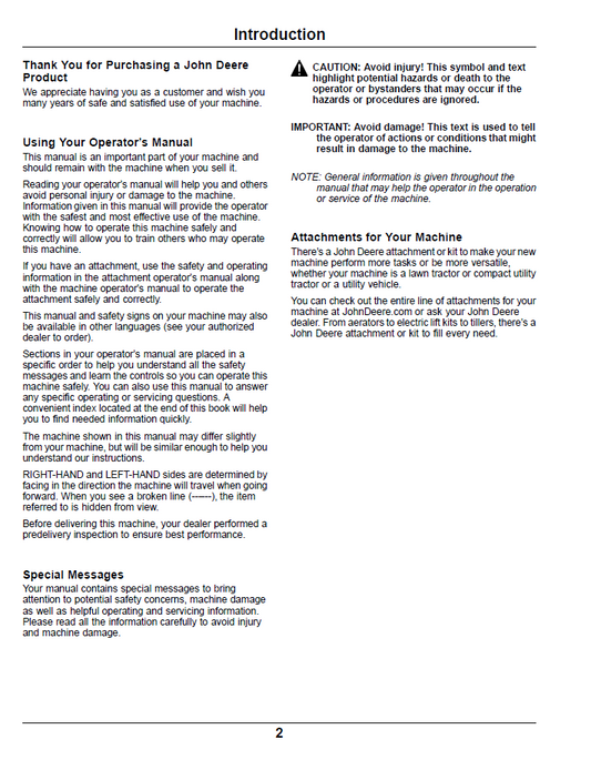 Official Manual: John Deere Z900B, Z900M, Z900R ZTrak™ Gas Models