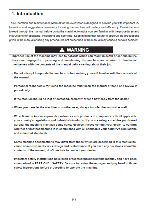 Official Mustang 170Z Compact Excavator Operator Manual PDF 50940104