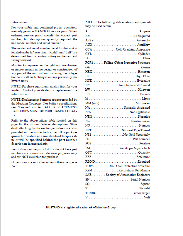 Official Mustang 2200R Skid-Steer Parts Manual | PDF Download