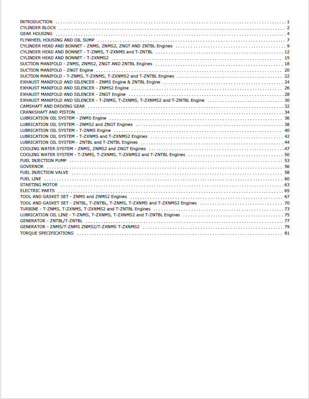 Official Mustang 4TNV98 Series Engine Parts Manual 917304