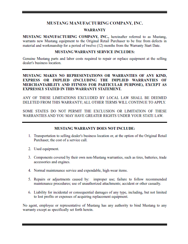 Official Mustang ME12002 Excavator Operator Guide (PDF)